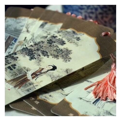 1pcs Bookmark Wholesale Qingyi Twelve Bookmarks Chinese Style Red School Red Mansion Dream Gift 12pcs/Set