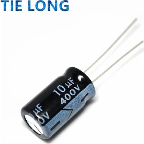 10PCS Higt quality 400V10UF 10*17mm 10UF 400V 10*17 Electrolytic capacitor
