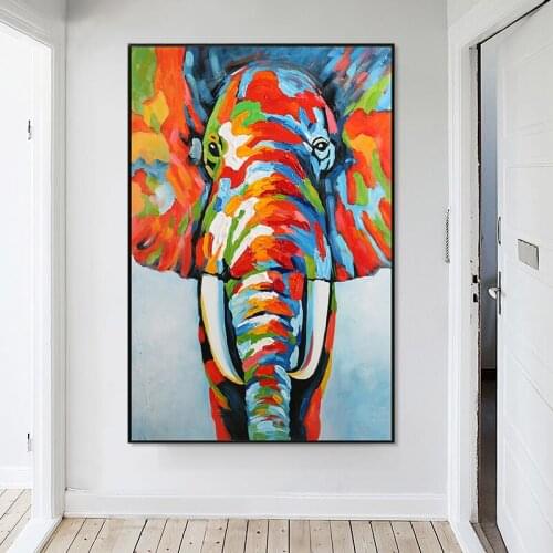 100% Hand-Painted Personality Animal Wall Art Oil Paintings Wall Pictures Nordic Modern Living Room Porch Abstract Decoration