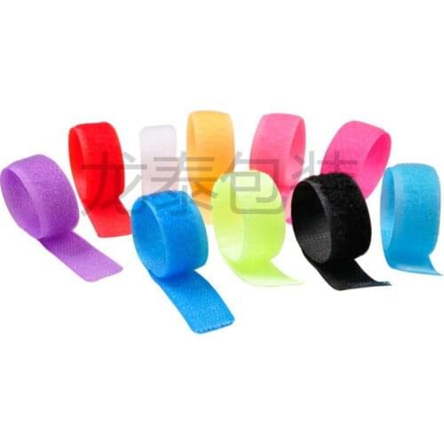 100pcs/lot Voltage magic tape cable tie cute colorful voltage and bunkle hook&loop cable tie Bind belt