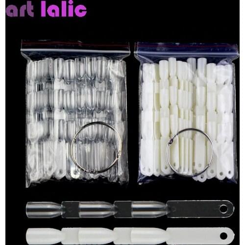 150 tips/pack Nail Polish Palette Color Chart False Nail Art Tips Stick Polish Display Practice Fan Gel Design Board Nail Tools