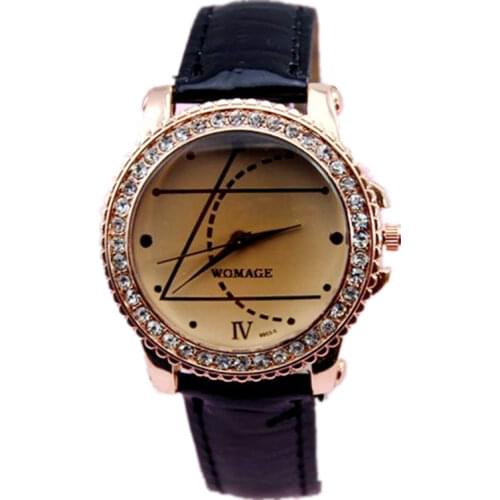 2018 fashion watches women men casual geometry design face top brand luxury leather strap quartz womage watch