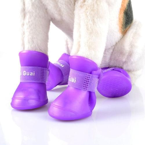 2019 Dog Shoes 4Pcs Dog Cat Rain Protective Boots Waterproof Puppy Pet Shoes Boots Anti-Slip