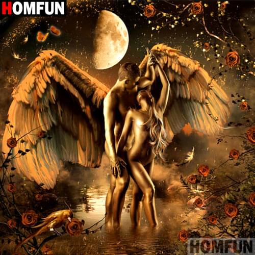 Homfun Full Square/Round Drill 5D DIY Diamond Painting "Couple characters" 3D Embroidery Cross Stitch Home Decor Gift A11446