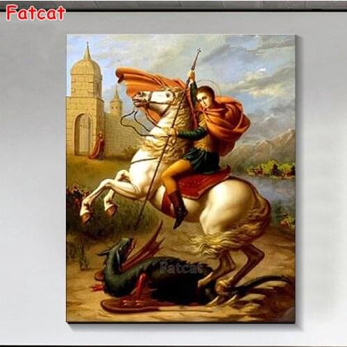 5D diy Round Diamond Painting Cross Stitch Kits Full Diamonds Embroidery George Icons Decor Mosaic Pictures Of Rhinestone PP2586