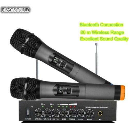 Flagsound S-16 UHF Wireless Microphone Metal Dynamic Mikrofon home theater system computer loudspeaker Smart TV Extra Wired Mic