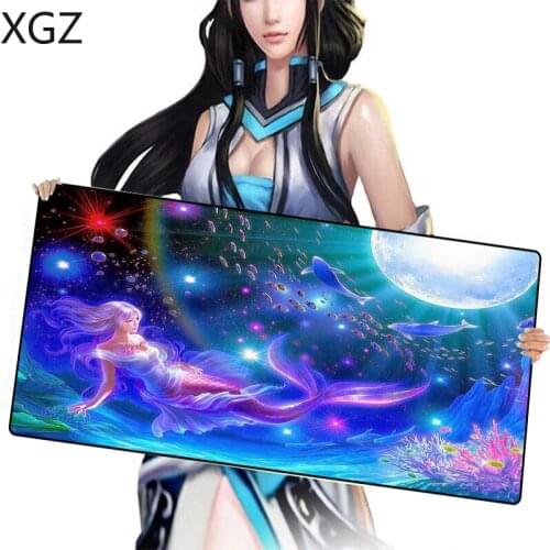 XGZ Game Player Big Mouse Pad Planet Sexy Anime Girl Mousepad Black Locking Edge Keyboard Office Table Mat CSGO DOTA