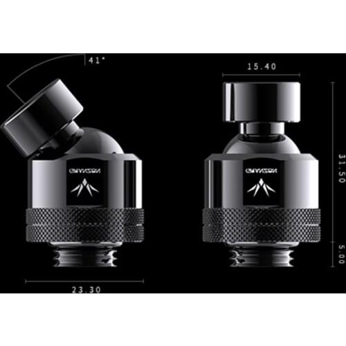 Bykski GD-X,Granzon 360 Degree Freely Rotary Fitting G1/4 Computer Water Cooling Change Direction Connector Black Silver