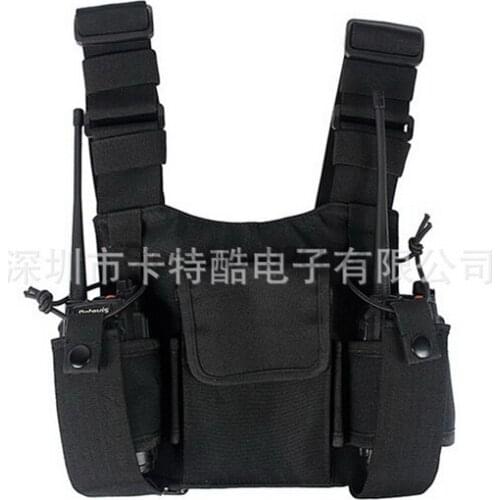 By dhl or fedex 100pcs Radio Harness chest Front Pack Pouch Holster Vest Rig Carry bag for Baofeng UV-5R UV-82 TYT Walkie Talkie