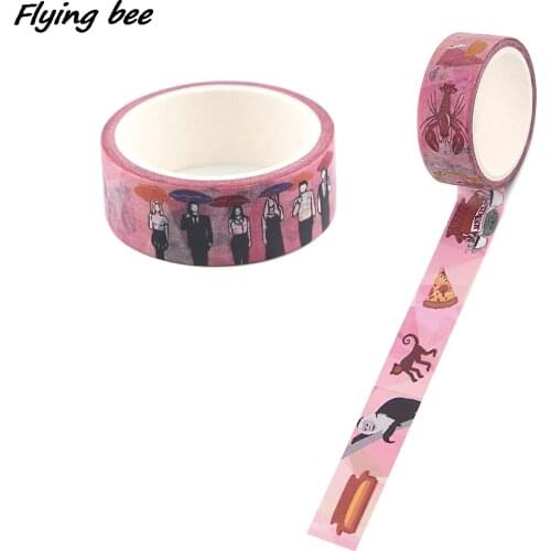 Flyingbee 15mmX5m Hot TV Show Friends Pink Decorative Paper Washi Tape DIY Scrapbooking Tapes School Office Supply X1318