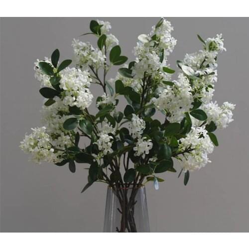 10Pcs Fake Single Stem Lilac (4 heads/piece) 31.5" Length Simulation Gurixiang for Home Wedding Decorative Artificial Flowers