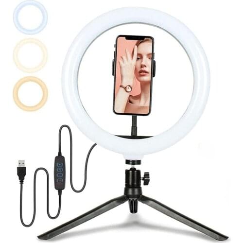 12" photography lighting mobile phone ring light tripod bracket photo led selfie ring light live