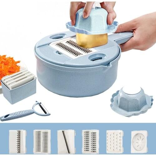 Kitchen slicer and chopper eight in one set potato slice and slicing multi-function slicer kitchen appliances kitchen utensils