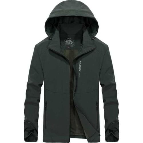 Spring Autumn Hooded Casual Jacket Men Simple Solid Waterproof Jacket and Coat Loose Baggy Windbreaker Male Clothesng