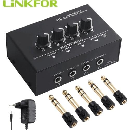 LiNKFOR Professional Multi Channel Mini Earphone Splitter Amp Balanced TRS Headphones Output Jack and TRS Audio Input Stereo AMP
