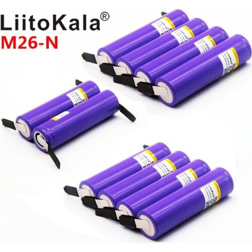 Liitokala 100% Original M26 2600mAh 10A 18650 li-ion Rechargeable battery 2600 mah battery safe DIY Nickel sheets