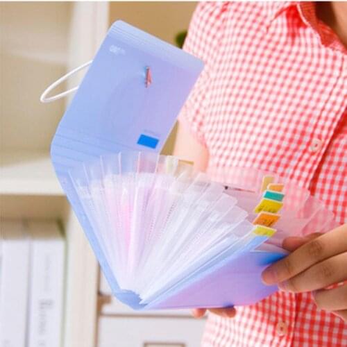 Material Papers Small Pocket Bill Creative School Accordion Transparent PVC File Bag Folder
