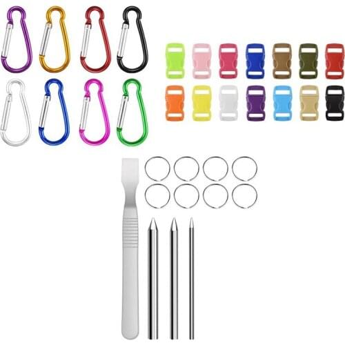 Paracord Set -26 Pcs Multifunctional 550 Nylon Paracord,Includes Rope Buckle and Sewing Needle,for Making DIY Bracelets