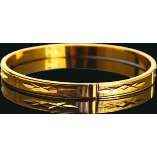 NEW 2017 Dubai/African Gold Bangle Gold Color Bracelet/Bangle Fashion Jewelry For Women Men Gifts
