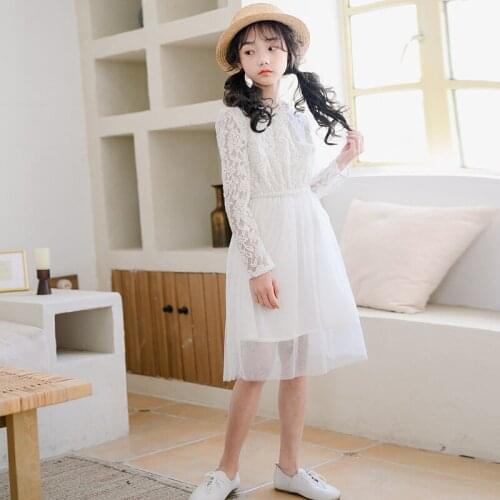 2020 New Fashion Girls Lace Dresses Cute Princess Dresses for Baby Girls Spring Kids Elegant Long Sleeve Dress for Girls, #8287