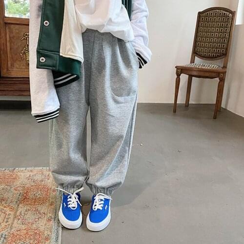 2-9 Years Childrens Trousers 2021 Autumn New Casual Loose Cotton Sport Pants for Boys and Girls Toddler Kids Korean Soft Pants