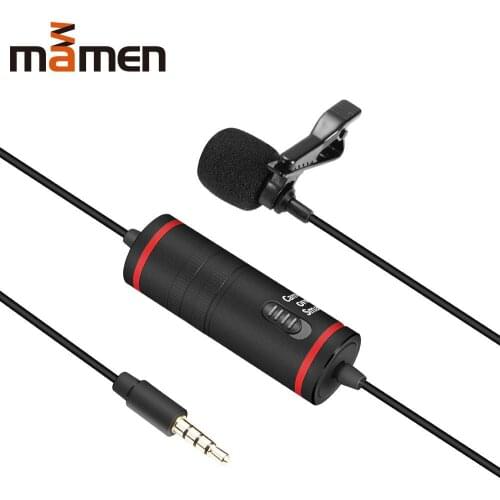 MAMEN km-d1 Lavalier Camera Microphone Lapel condensor Mic for Canon Nikon DSLR Camcorders Audio Video Recorder