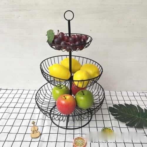 Wrought Iron Fruit Tray Can Be Disassembled Three-layer Fruit Basket, Multi-layer Dried Fruit Tray Storage Basket Candy Tray