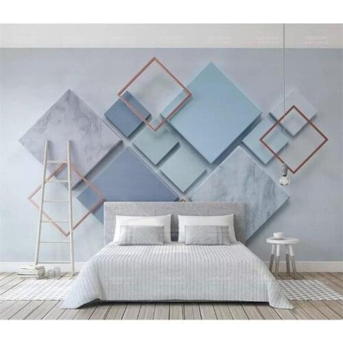 Custom Photo Wallpaper Modern Geometric Marble 3D Wall Murals Living Room Bedroom Backdrop Wall Papers For Walls 3 D Home Decor