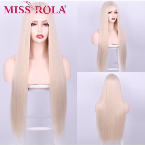 MISS ROLA Straight Wig Synthetic Natural For Women Cosplay Long Heat Resistant Daily Hair