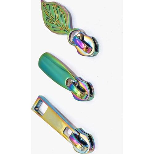 Rainbow Zipper Head 5# Zipper Leaf Shape Zipper Head Zinc Alloy Zipper Head DIY Bag Handbag Purse Leather Craft Shoes Accessory