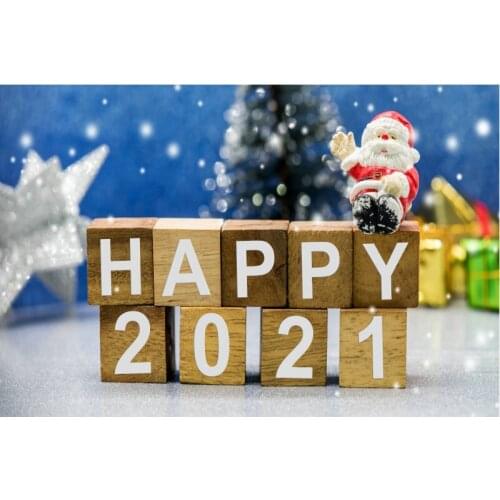 Happy New Year 2021 Backdrop Cartoon Santa Snowflake Photography Background Family Party Decor Banner Photo Booth Studio Props