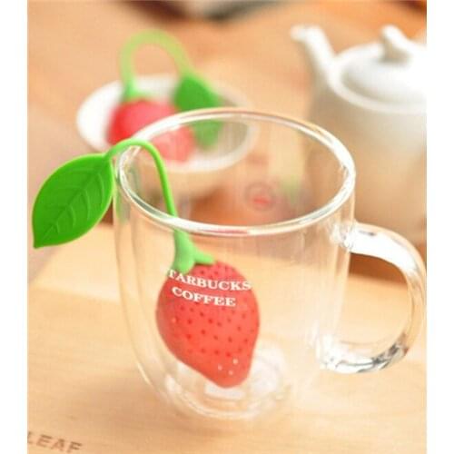 Silicone Strawberry Tea Infuser Loose Leaf Tea Strainer Herbal Spice Infuser Filter Tools N1102