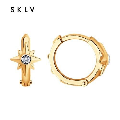 SKLV Women's Gold Earrings
