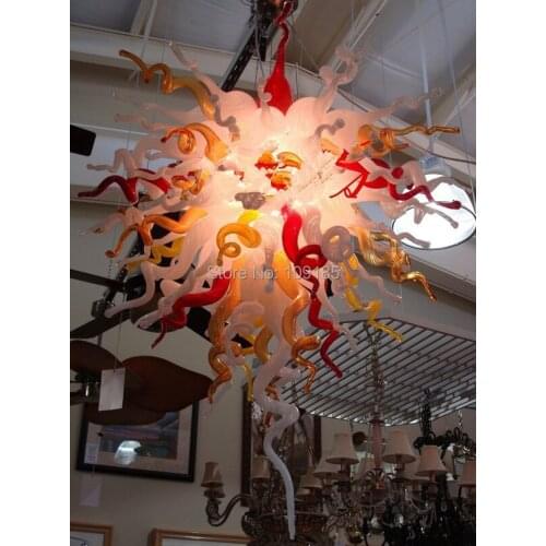 Modern High Hanging Warm Glass Lighting 120v/240v LED Source Bedroom Hand Blown Glass Chandelier Lighting