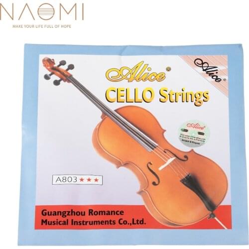 NAOMI 4/4 Cello Strings Alice A803 Cello Strings Steel Core Nickel Silver Wound Nickel Plated Ball End 1st-4th Strings
