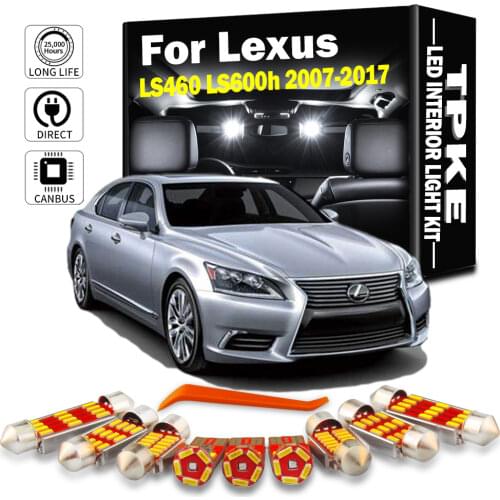 TPKE For 2007-2017 Lexus LS460 LS600h White Car Accessories Canbus Error Free LED Interior Reading Map Dome License Plate Light