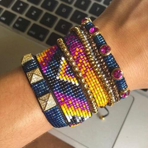 BLUESTAR 2021 Femme MIYUKI Jewelry Geometric Pattern Pulseras Mujer Moda Handmade Crystal Armband