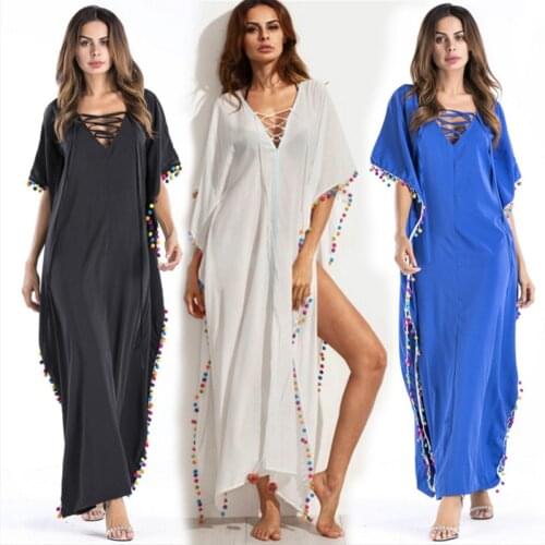 Plus Size Women Summer Maxi Dress 2022 Loose Vintage Boho Beach V Neck Long AD397