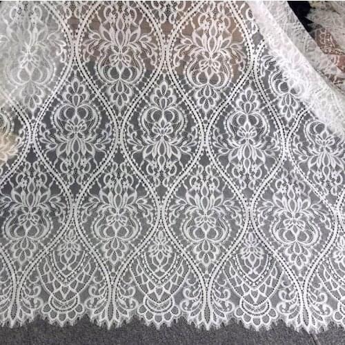 1.5Meter 150cm Width Thick Lace Fabric Trim White Black For Skirts Bridal Gown Womens Dress Clothes Underwear Sewing Materials