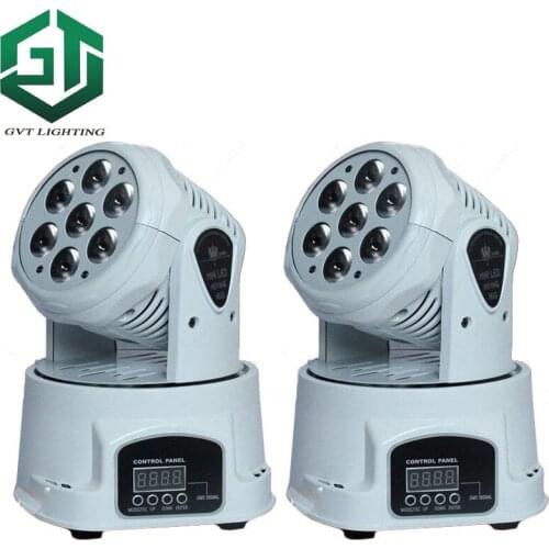 2pcs/lot white color shell led moving head wash light mini dj equipment 7*12w rgbw color mixing led disco lights