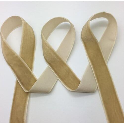 3 yards/lot 3/4"(20mm)Wide Khaki Velvet Ribbon Headband Clips Bow Wedding Decoration