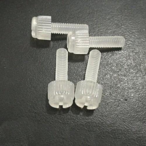 30pcs M5 Transparent acrylic PC slotted word Hand twisted knurled nylon screws Plastic screw 6mm-25mm Length