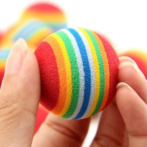 5pcs Super Cute Rainbow Toy Ball Small Dog Cat Pet Eva Toys Golf Practice Balls