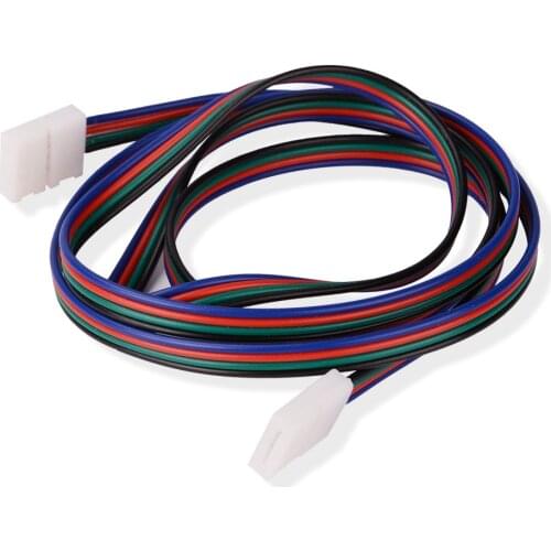 5pcs/lot RGB Led Strip Light connector 4pin No Soldering Double Connector Clip Cable Led Tape Extension 0.5m /1M/2M