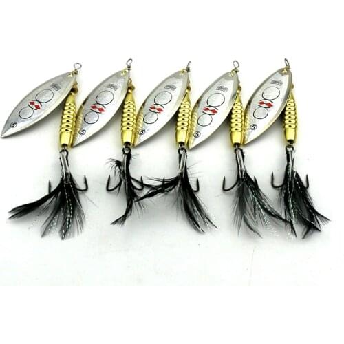 5pcs Spoon Fishing Lure 8.7cm 17.5g Fishing Lure Accessories Minnow Spinner Spoon Isca Artificial Bass Bait Metal Fishing Tackle