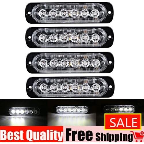 6LED Car Truck Emergency Beacon Warning Hazard Flash Strobe Light Red/Red 4-Pack