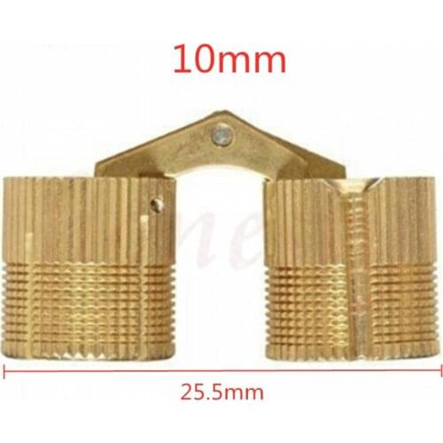 8/10/12mm Brass Barrel Invisible Hinge for Cabinet Door Caravan Worktops 180º