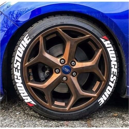 8pcs Rubber Tire Letters Sticker Car Tire Wheel Universal 3D Logo Auto Motorcycle Tires Wheel Stickers Label DIY Car Styling