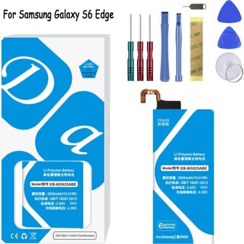 Battery EB-BG925ABE For Samsung Galaxy S6 edge G925F G9250 S6edge 2600mAh Replacement Battery