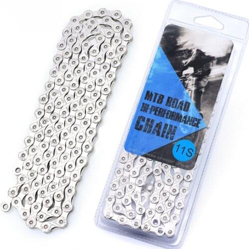 Mountain Bike Chain 6 7 8 9 10 11 Speed MTB Bicycle Fully Electroplated Silver Chain 24/27/30 Variable Speed Cycle Accessories